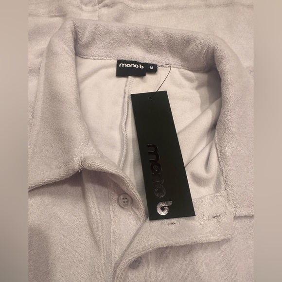 Mono B Baby Blue Buttoned Polo Terry Dress Medium - Picture 8 of 12